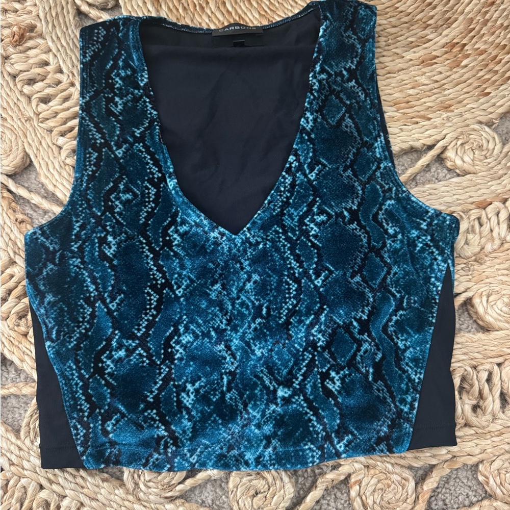 Carbon38 Blue Snake Print Tank Top